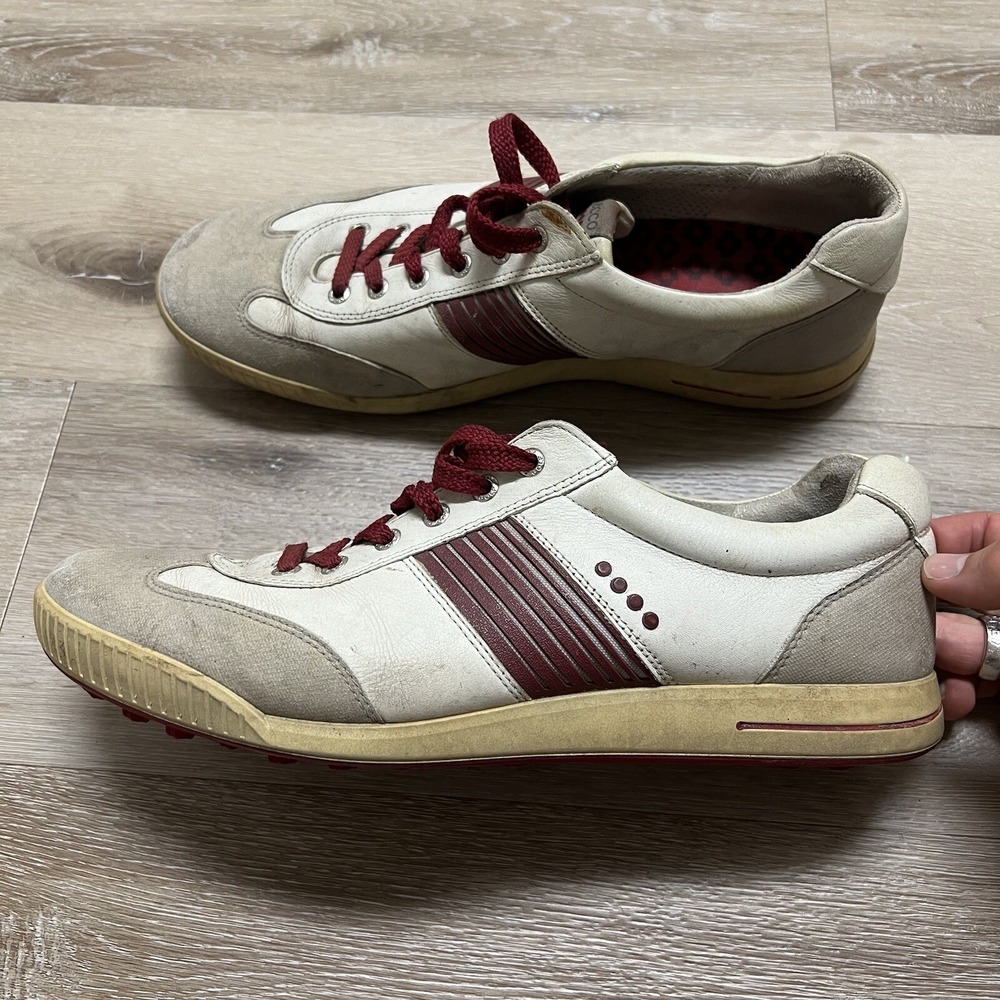 Ecco Men's Biom Hydromax White/Red Leather Spikeless Golf Shoes Size 47 Men's 13
